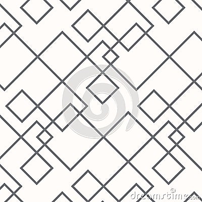 Geometric linear vector pattern, repeating black linear shameless with square shape. Vector Illustration