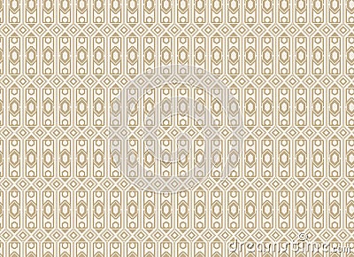 geometric lines pattern. Abstract seamless striped ornament. Simple luxury gold and white stripes, squares, chevron. Modern Stock Photo