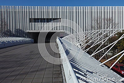 Geometric lines and shapes creating a visually dynamic scene Stock Photo