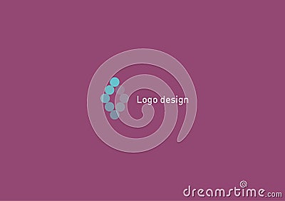 Geometric logo circles in the form of a rhombus with transparency Vector Illustration
