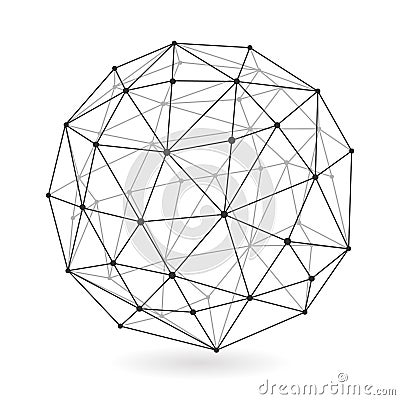 Geometric low polygonal sphere abstract design vector illustration Vector Illustration