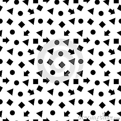 Geometric messy lined seamless pattern Vector Illustration