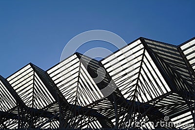 Geometric metallic building Stock Photo