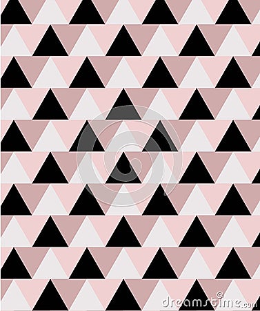 Geometric minimal seamless pattern in pink and black tones Vector Illustration