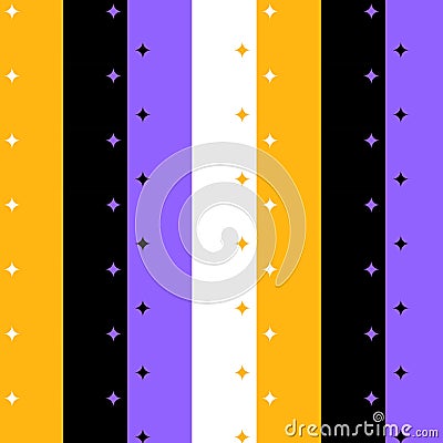 Geometric modern pattern seamless with wide stripes small stars diamonds yellow black purple white vector image Vector Illustration