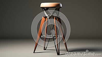 Geometric Modernism Bar Stool 3d Model - Industrial Design Stock Photo