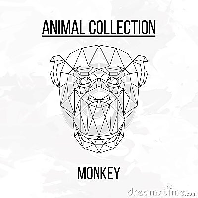 Geometric monkey head Vector Illustration
