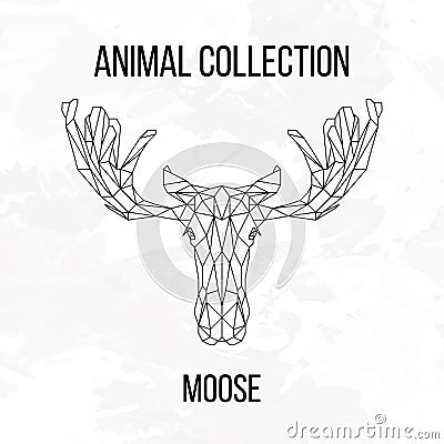 Geometric moose head Vector Illustration