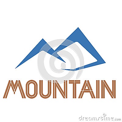 Geometric mountain symbol with text and logo. Vector Illustration