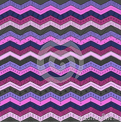 Geometric multicolor chevron or zig zag, seamless tribal pattern Stock Photo