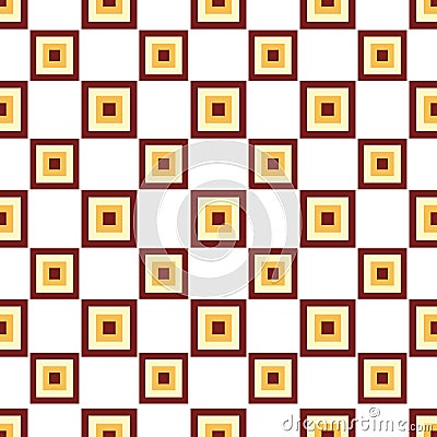 Geometric nested square seamless pattern vector illustration isolated on white background. Abstract decorative squares. Vector Illustration