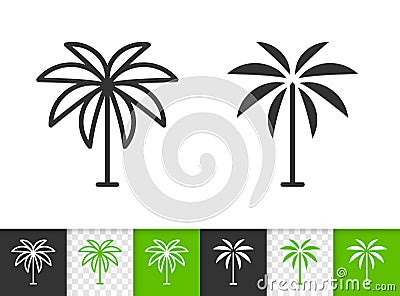 Geometric Palm Tree simple black line vector icon Vector Illustration