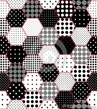 Geometric patchwork pattern of a squares. Vector Illustration