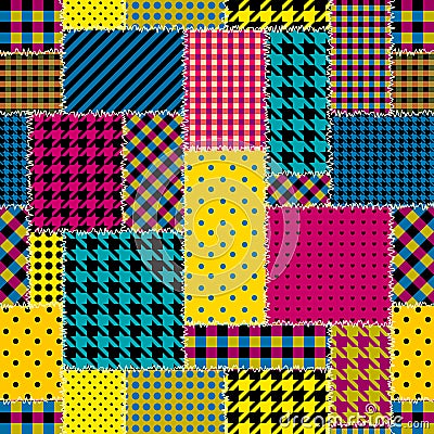 Geometric patchwork pattern of a squares. Vector Illustration