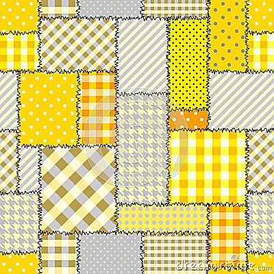 Geometric patchwork pattern of a squares. Vector Illustration