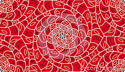 Geometric seamless pattern background. Red color, spirals. Stock Photo