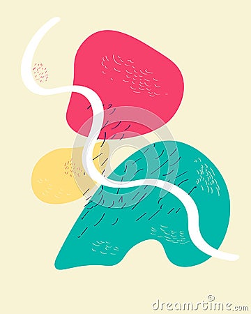 Geometric pattern with circles stripes, and lines of different color, trendy abstract background. Vector illustration Vector Illustration