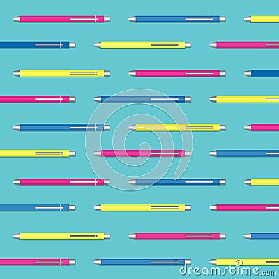 Geometric pattern of colored pens Vector Illustration