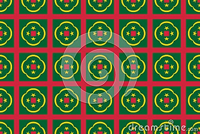 Geometric pattern in the colors of the national flag of Mauritania. The colors of Mauritania Stock Photo