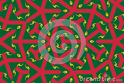 Geometric pattern in the colors of the national flag of Mauritania. The colors of Mauritania Stock Photo