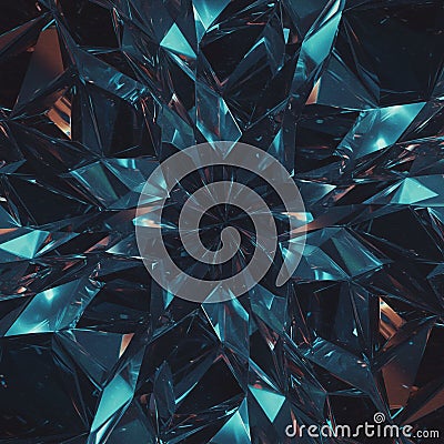 A geometric pattern composed of numerous angular, reflective surfaces resembling Stock Photo