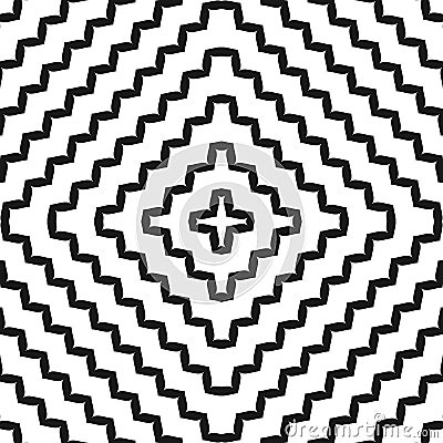 Geometric pattern with concentric zigzag lines. Vector Illustration