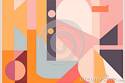 Geometric pattern design of Scandinavian abstract color or Swiss geometry prints with vector rectangles Stock Photo