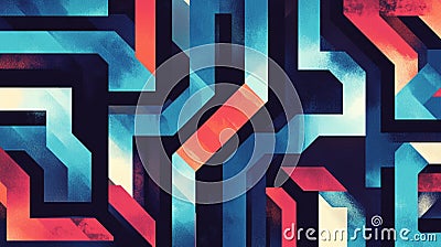 geometric pattern designs with bold and colorful graphic elements, puzzling compositions, and abstract minimalism Stock Photo