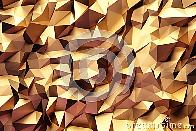 Geometric pattern with golden triangles. Stock Photo