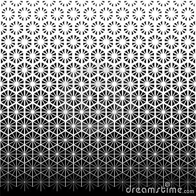 Geometric pattern. Halftone diamond background. Abstract geometric gradient. Black and white fading texture for design prints. Fad Vector Illustration