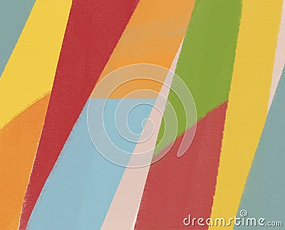 Geometric pattern with multicolor stripes. Trendy abstract background. Simple geometric elements with abstract green leaves Stock Photo