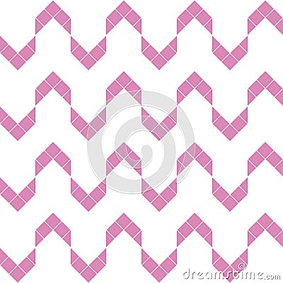 Geometric pattern seamless chevron pink white Stock Photo