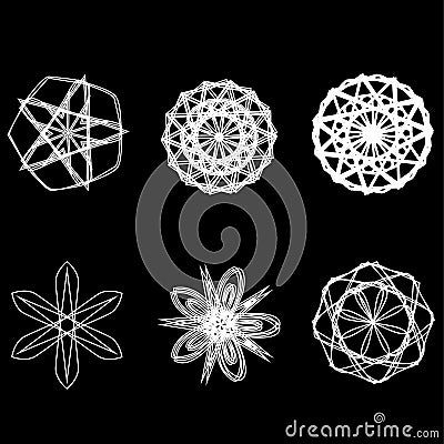 Geometric pattern star set pentagram astrology symmetry Stock Photo