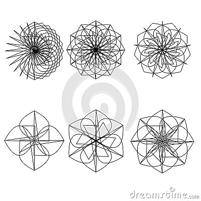 Geometric pattern symmetry set Stock Photo