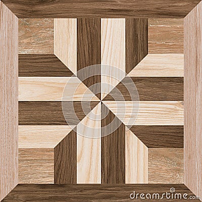 Geometric pattern wooden decorative floor and wall mosaic tile Stock Photo