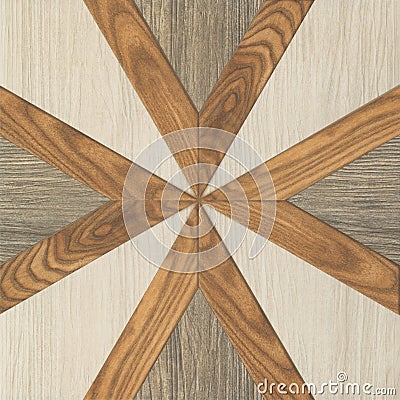 Geometric pattern wooden floor and wall mosaic decor tile Stock Photo