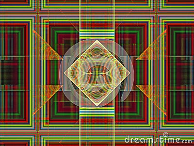 Geometric patterns. Abstract Magic energy multicolored fractal. 3D rendering. Stock Photo