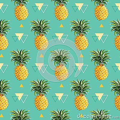 Geometric Pineapple Background Vector Illustration