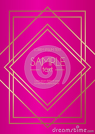 Geometric pink design template with fuchsia pink background and Vector Illustration