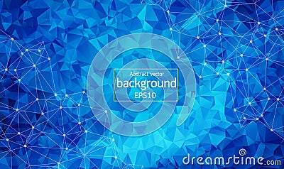 Geometric Polygonal background molecule and communication. Connected lines with dots. Minimalism chaotic illustration background. Vector Illustration