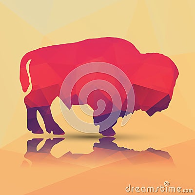 Geometric polygonal buffalo, pattern design Vector Illustration