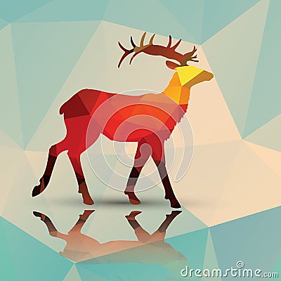 Geometric polygonal deer, pattern design Vector Illustration