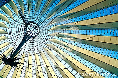 Geometric roof in front of blue sky Editorial Stock Photo