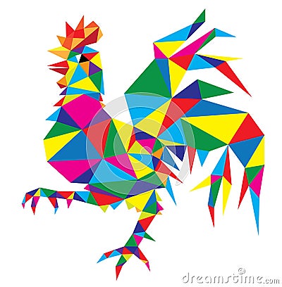 Geometric Rooster Animal Vector Illustration