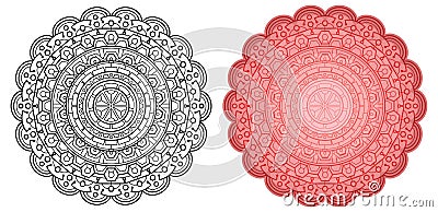 Geometric round pattern. Mandala for coloring book. Vector Illustration