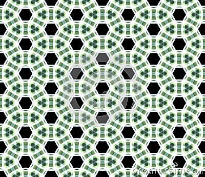 geometric round seamless green color water color pattern Stock Photo