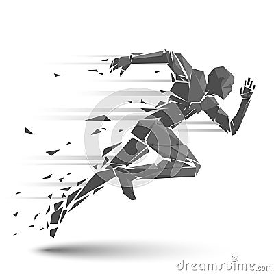 Geometric running man Stock Photo