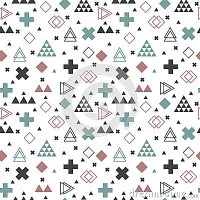 Geometric scandinavian seamless pattern. Abstract tribal Vector Illustration