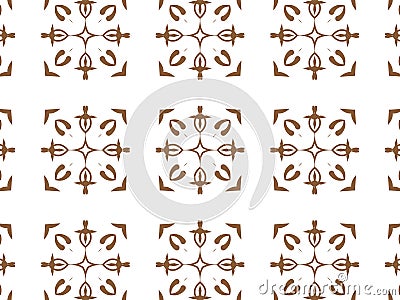 Geometric seamless background with shape abstract and kaleidoscope square repetition. Abstract white and brown gradient background Stock Photo