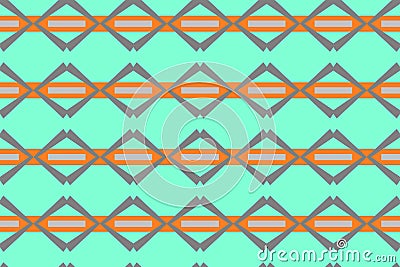 Mint background pattern from the rhomb figures linear shape. Geometric seamless design template with simple symmetric ornament. Stock Photo